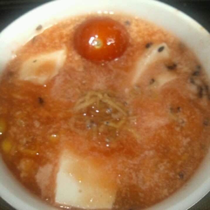 マグレシピ　かぼちゃ＆豆腐トマトスープ